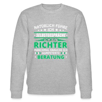 I Talk to Yourself - Richter Edition - Stanley/Stella CHANGER Unisex Organic Sweatshirt - heather grey - Front - Nik (191cm) & Marisol (170cm)