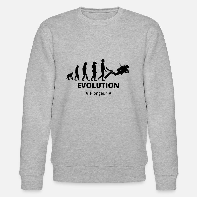 Evolution - Taucher - Stanley/Stella Unisex Bio-Sweatshirt CHANGER  - Grau meliert