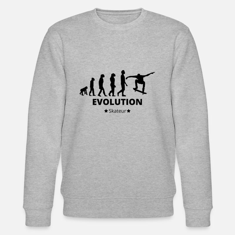 Evolution - Skateboarder - Stanley/Stella CHANGER Unisex Organic Sweatshirt - heather grey