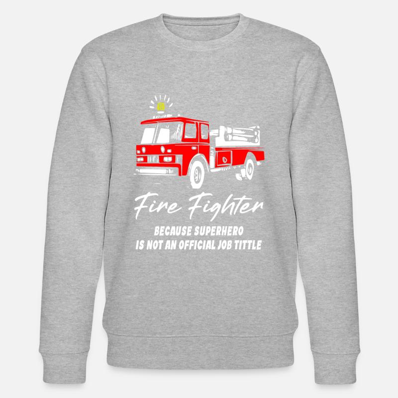 Firefighter Superhero - Stanley/Stella Unisex Bio-Sweatshirt CHANGER  - Grau meliert