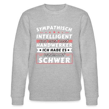 Sympathisch und intelligent - Handwerker Edition - Stanley/Stella Unisex Bio-Sweatshirt CHANGER  - Grau meliert - Vorne - Nik (191cm) & Marisol (170cm)