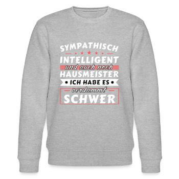 Sympathisch und intelligent - Hausmeister Edition - Stanley/Stella Unisex Bio-Sweatshirt CHANGER  - Grau meliert - Vorne - Nik (191cm) & Marisol (170cm)