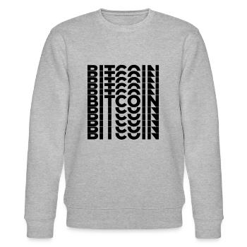 BITCOIN - Stanley/Stella CHANGER Unisex Organic Sweatshirt - heather grey - Front - Nik (191cm) & Marisol (170cm)