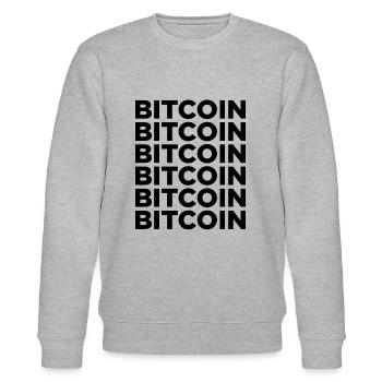 BITCOIN - Stanley/Stella CHANGER Unisex Organic Sweatshirt - heather grey - Front - Nik (191cm) & Marisol (170cm)