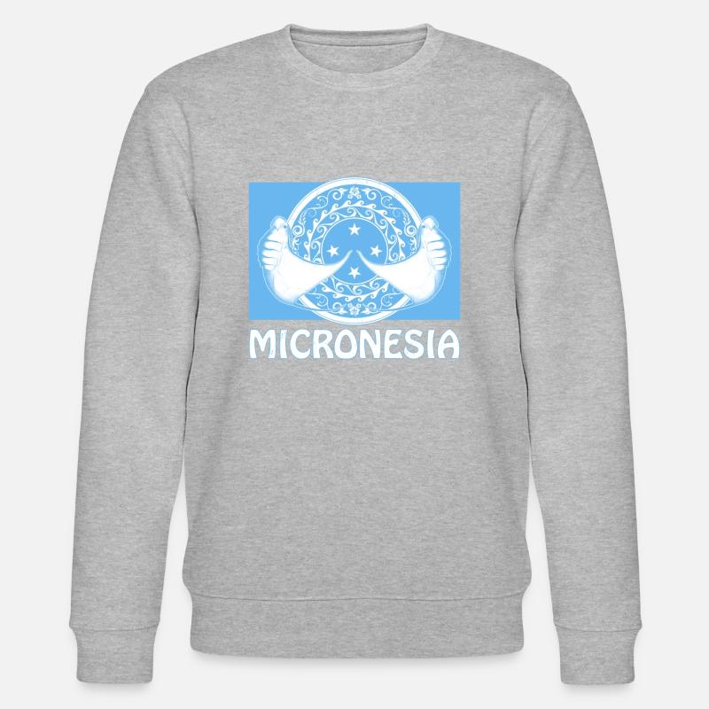 Flagge Mikronesiens und Mantarochen - Stanley/Stella Unisex Bio-Sweatshirt CHANGER  - Grau meliert