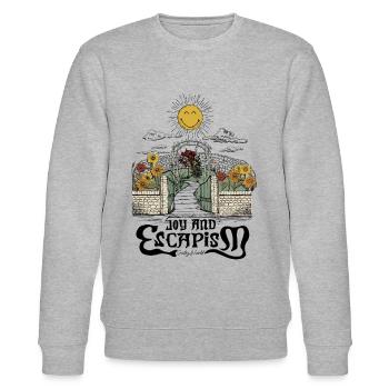 SmileyWorld Blühender Garten Mit Lächelnder Sonne - Stanley/Stella Unisex Bio-Sweatshirt CHANGER  - Grau meliert - Vorne - Nik (191cm) & Marisol (170cm)