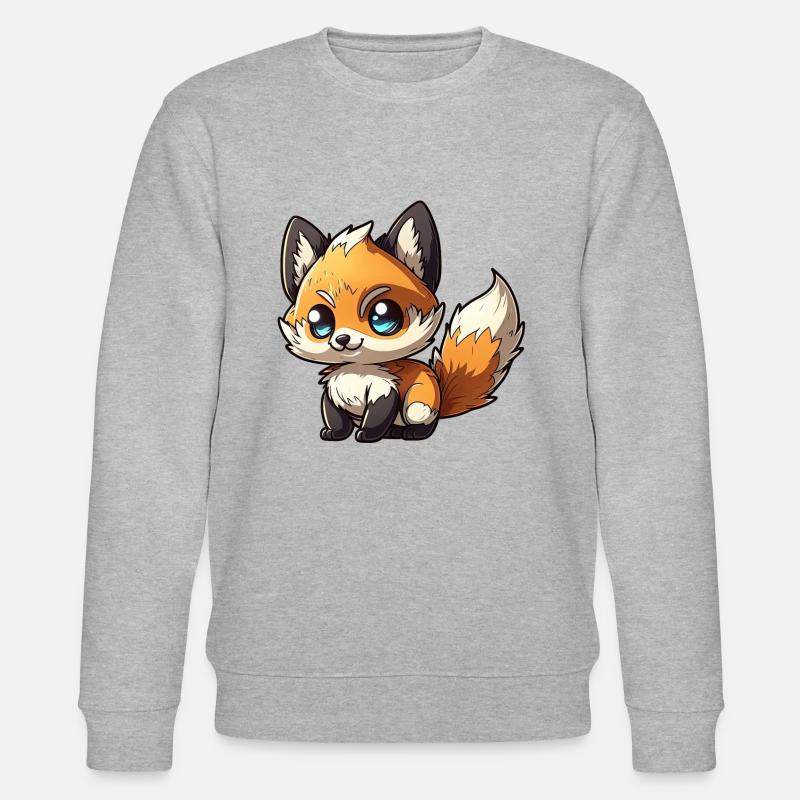 Süßes Baby Fuchs Chibi - Stanley/Stella Unisex Bio-Sweatshirt CHANGER  - Grau meliert