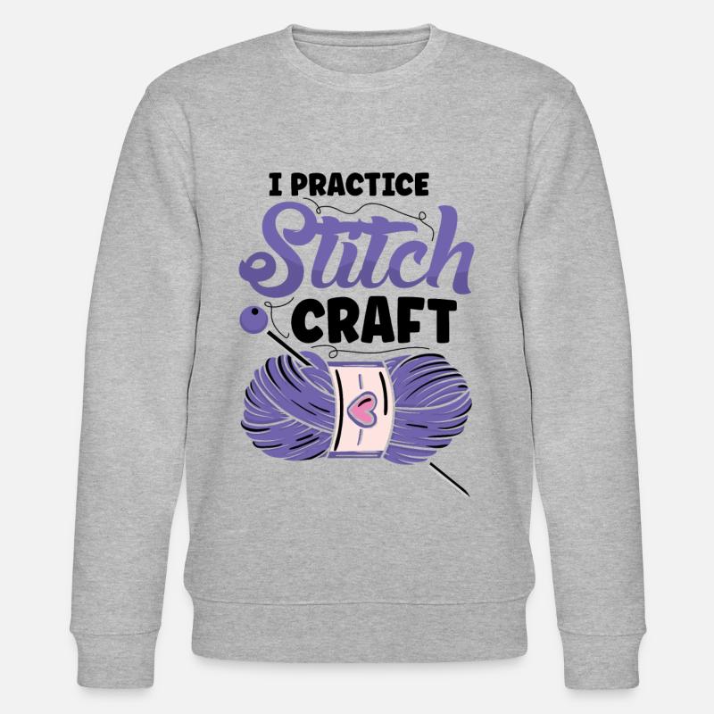 I practice stitch craft - Stanley/Stella Unisex Bio-Sweatshirt CHANGER  - Grau meliert