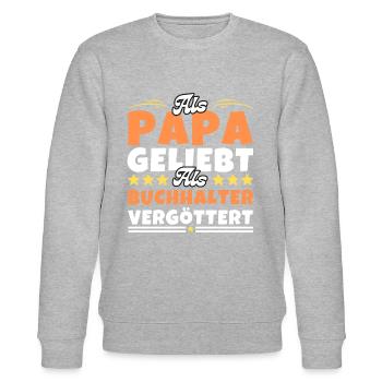 Als Papa geliebt, als Buchhalter vergöttert - Stanley/Stella Unisex Bio-Sweatshirt CHANGER  - Grau meliert - Vorne - Nik (191cm) & Marisol (170cm)