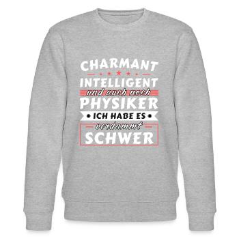 Charmant und intelligent - Physiker Edition - Stanley/Stella Unisex Bio-Sweatshirt CHANGER  - Grau meliert - Vorne - Nik (191cm) & Marisol (170cm)