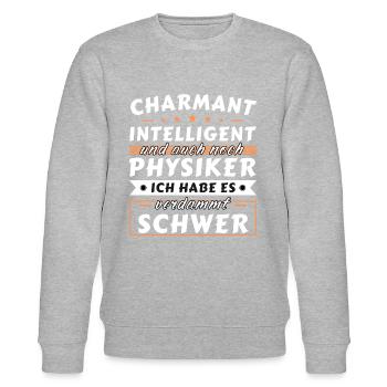 Charmant und intelligent - Physiker Edition - Stanley/Stella Unisex Bio-Sweatshirt CHANGER  - Grau meliert - Vorne - Nik (191cm) & Marisol (170cm)