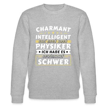 Charmant und intelligent - Physiker Edition - Stanley/Stella Unisex Bio-Sweatshirt CHANGER  - Grau meliert - Vorne - Nik (191cm) & Marisol (170cm)