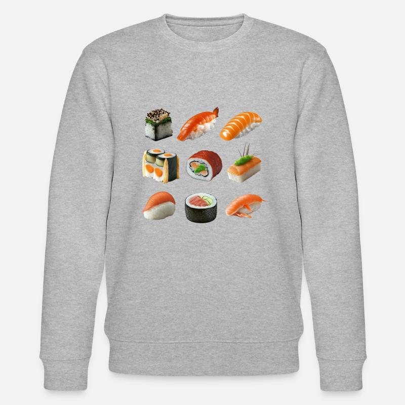 Different sushi variations - Stanley/Stella CHANGER Unisex Organic Sweatshirt - heather grey