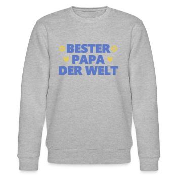 Bester Papa der Welt | Geschenk Vatertag 2025 - Stanley/Stella Unisex Bio-Sweatshirt CHANGER  - Grau meliert - Vorne - Nik (191cm) & Marisol (170cm)