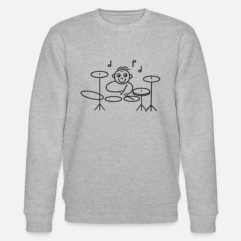 Cool drummer on drums - Stanley/Stella CHANGER Unisex Organic Sweatshirt - heather grey