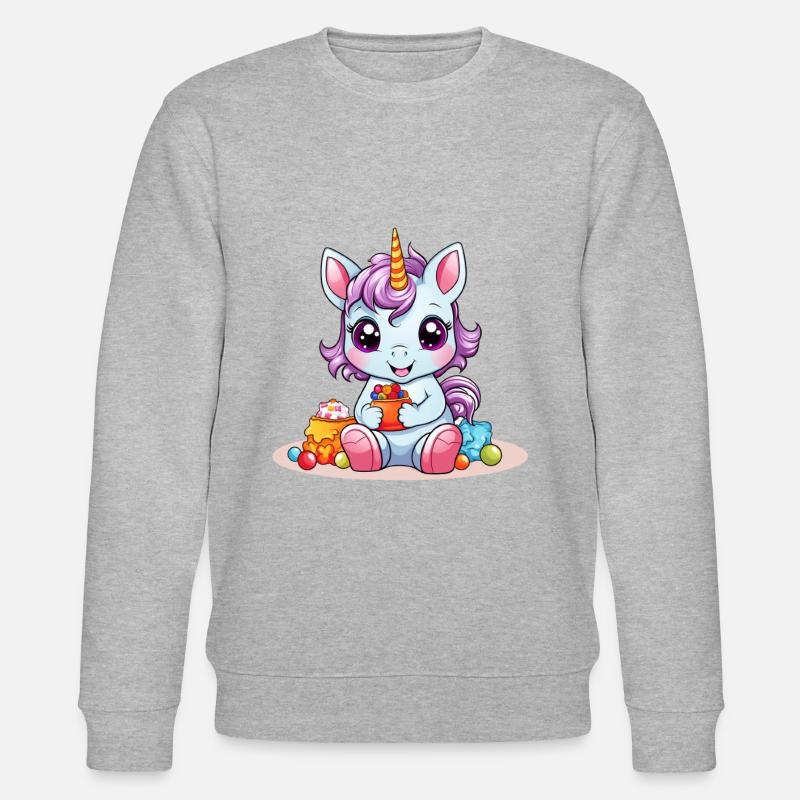 EINHORN SÜßIGKEITEN - Stanley/Stella Unisex Bio-Sweatshirt CHANGER  - Grau meliert