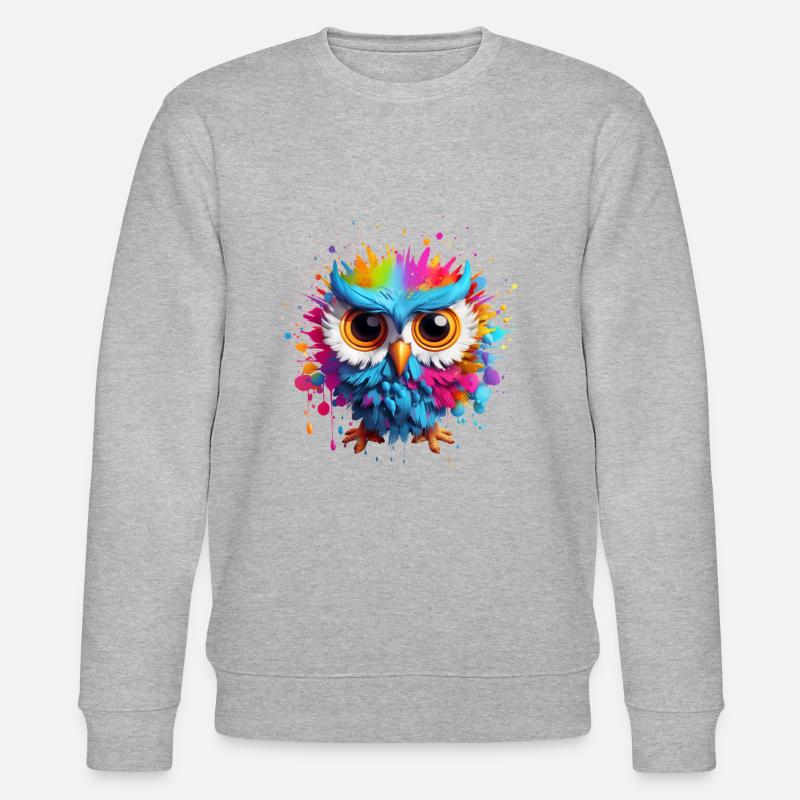 BUNTE EULE - Stanley/Stella Unisex Bio-Sweatshirt CHANGER  - Grau meliert