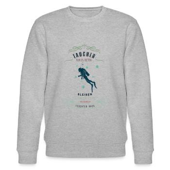 Taucher Shirt · Flossen Luft · Feucht Geschenk - Stanley/Stella Unisex Bio-Sweatshirt CHANGER  - Grau meliert - Vorne - Nik (191cm) & Marisol (170cm)