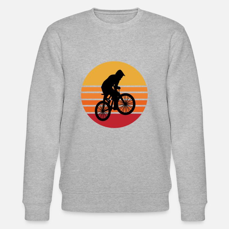 Mountainbiker Mountainbike MTB retro - Stanley/Stella Unisex Bio-Sweatshirt CHANGER - Grau meliert