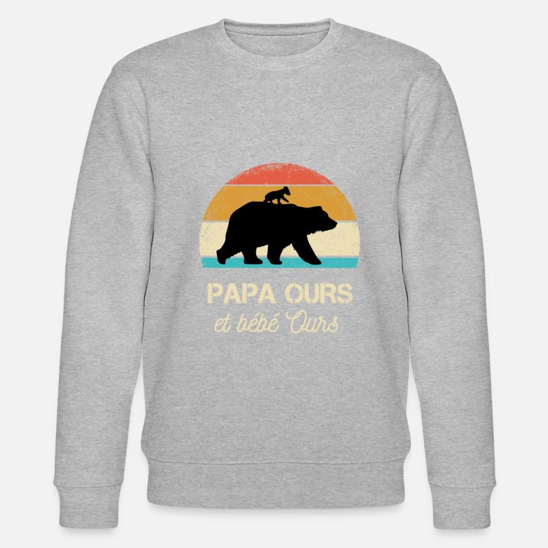 papa ours petit ours - Sweat bio CHANGER Stanley/Stella Unisexe - gris chiné