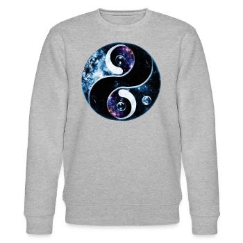 Yin Yang - Stanley/Stella CHANGER Unisex Organic Sweatshirt - heather grey - Front - Nik (191cm) & Marisol (170cm)
