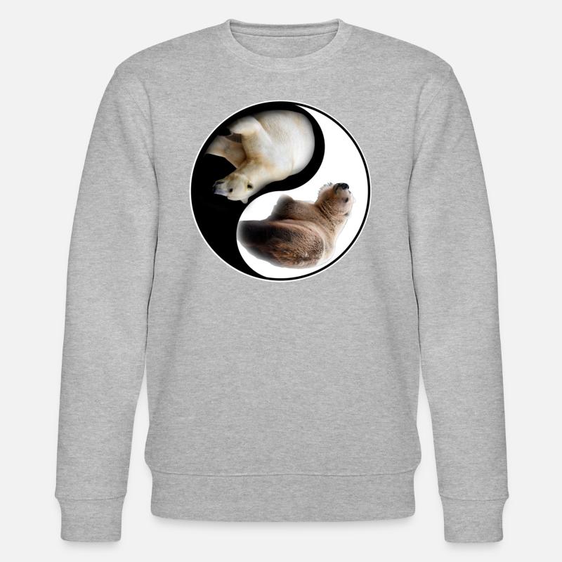 Yin Yang Bär - Stanley/Stella Unisex Bio-Sweatshirt CHANGER  - Grau meliert