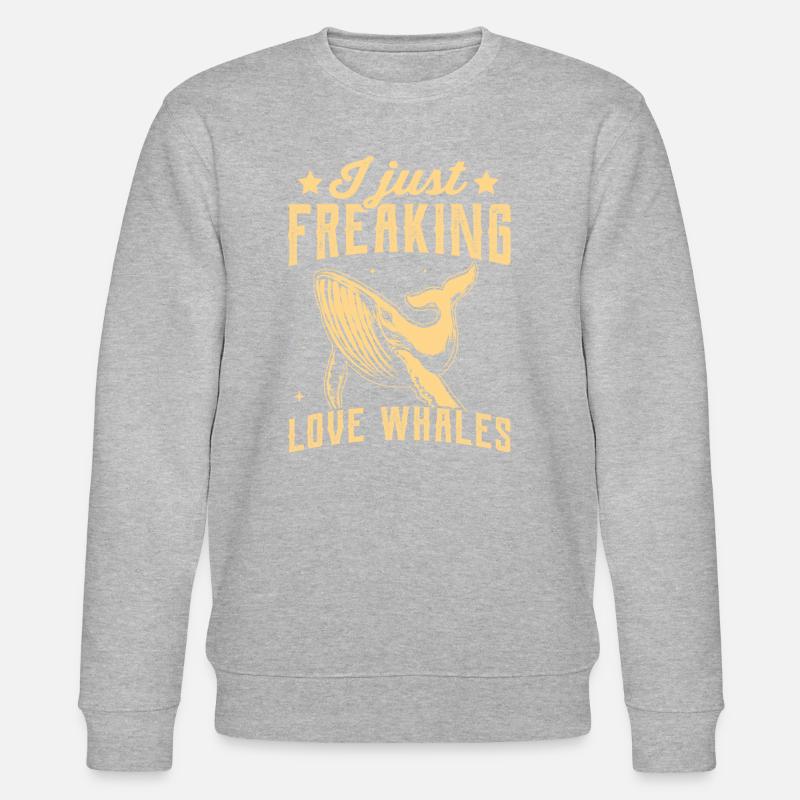 J’adore les baleines - Sweat bio CHANGER Stanley/Stella Unisexe - gris chiné
