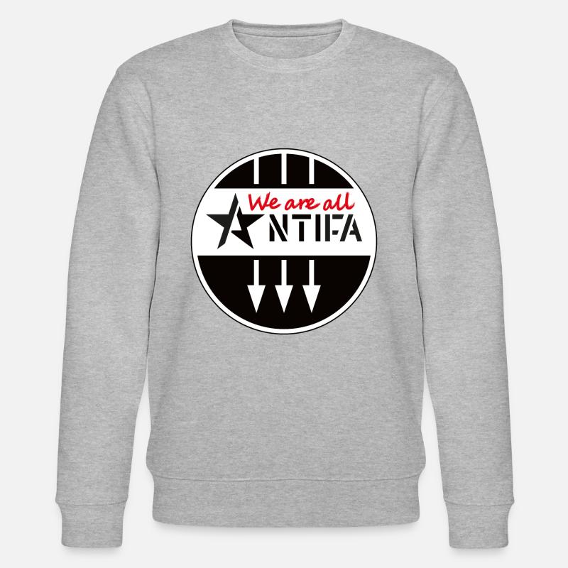 We are all ANTIFA - Stanley/Stella Unisex Bio-Sweatshirt CHANGER - Grau meliert