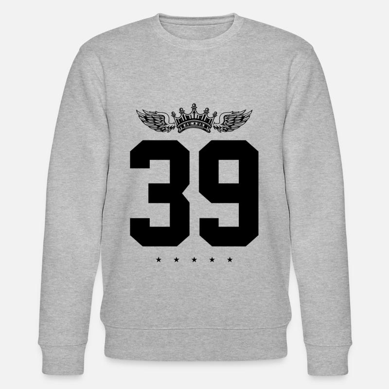 39 Zahl Krone - Stanley/Stella Unisex Bio-Sweatshirt CHANGER  - Grau meliert