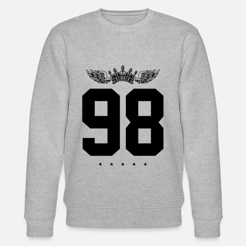 98 Zahl Krone - Stanley/Stella Unisex Bio-Sweatshirt CHANGER  - Grau meliert