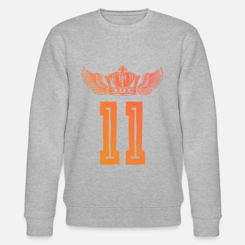 11 Zahl Krone - Stanley/Stella Unisex Bio-Sweatshirt CHANGER - Grau meliert
