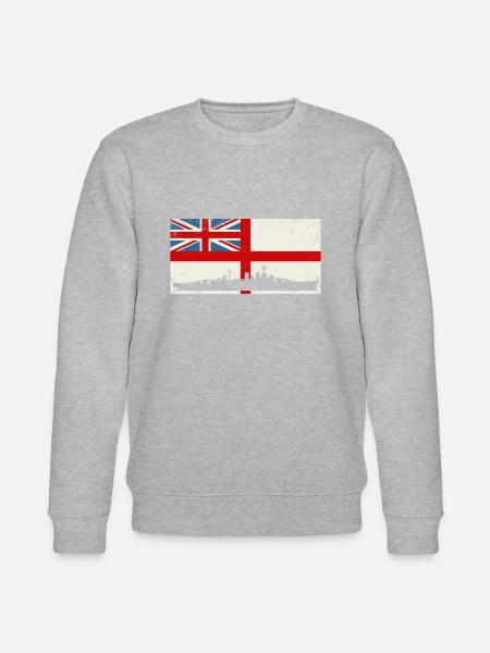 HMS HOOD British Navy - Stanley/Stella CHANGER Unisex Organic Sweatshirt - heather grey