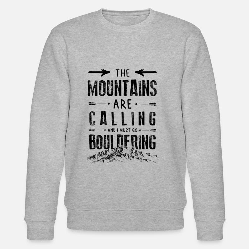 Mountains Calling Bouldering Eisklettern - Stanley/Stella Unisex Bio-Sweatshirt CHANGER  - Grau meliert