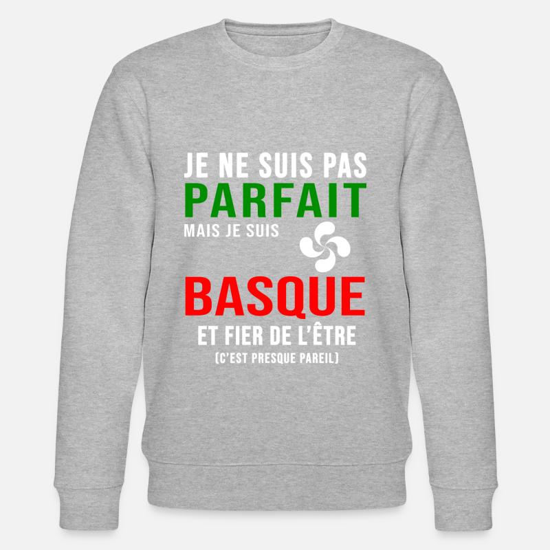 Baque pays basque parfait basque - Sweat bio CHANGER Stanley/Stella Unisexe - gris chiné