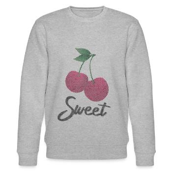 Sweet cherry fruit strawberry gift cherry tree - Stanley/Stella CHANGER Unisex Organic Sweatshirt - heather grey - Front - Nik (191cm) & Marisol (170cm)