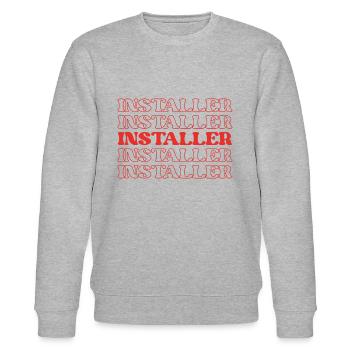 Installateur Techniker Monteur Monteur Fixierer - Stanley/Stella Unisex Bio-Sweatshirt CHANGER  - Grau meliert - Vorne - Nik (191cm) & Marisol (170cm)