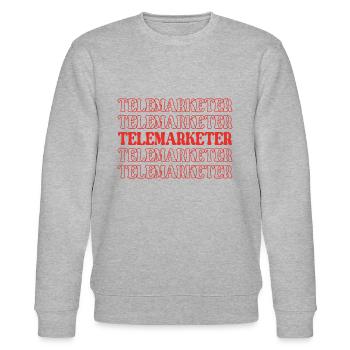 Telefonverkäufer Verkauf - Stanley/Stella Unisex Bio-Sweatshirt CHANGER  - Grau meliert - Vorne - Nik (191cm) & Marisol (170cm)