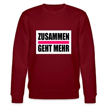 Zusammen geht mehr - Stanley/Stella Unisex Bio-Sweatshirt CHANGER  - Burgunderrot - Vorne - Nik (191cm) & Marisol (170cm)