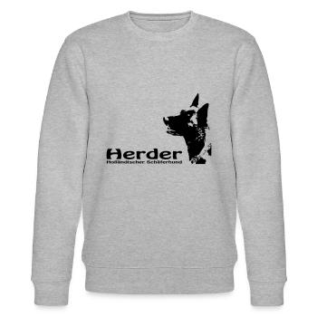 Herder Portrait mit Schriftzug - Stanley/Stella Unisex Bio-Sweatshirt CHANGER  - Grau meliert - Vorne - Nik (191cm) & Marisol (170cm)