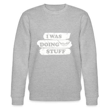 I was doing stuff - Hammock vintage - Stanley/Stella CHANGER Unisex Organic Sweatshirt - heather grey - Front - Nik (191cm) & Marisol (170cm)