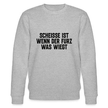 Scheisse Ist Wenn Der Furz Was Wiegt - Stanley/Stella Unisex Bio-Sweatshirt CHANGER  - Grau meliert - Vorne - Nik (191cm) & Marisol (170cm)