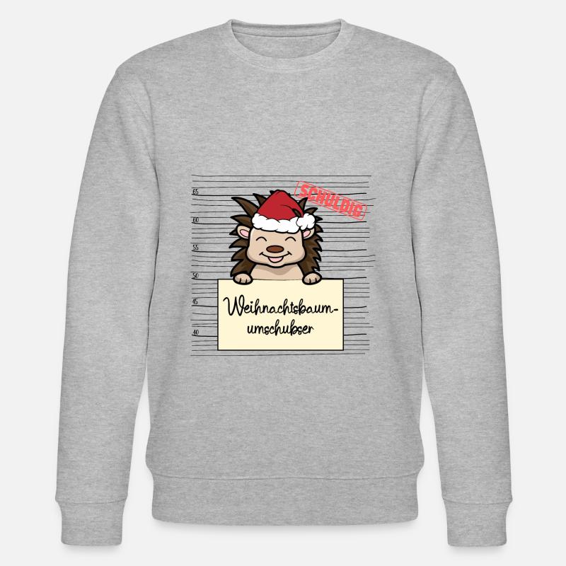 Weihnachtsbaum Umschubser Igel - Stanley/Stella Unisex Bio-Sweatshirt CHANGER  - Grau meliert