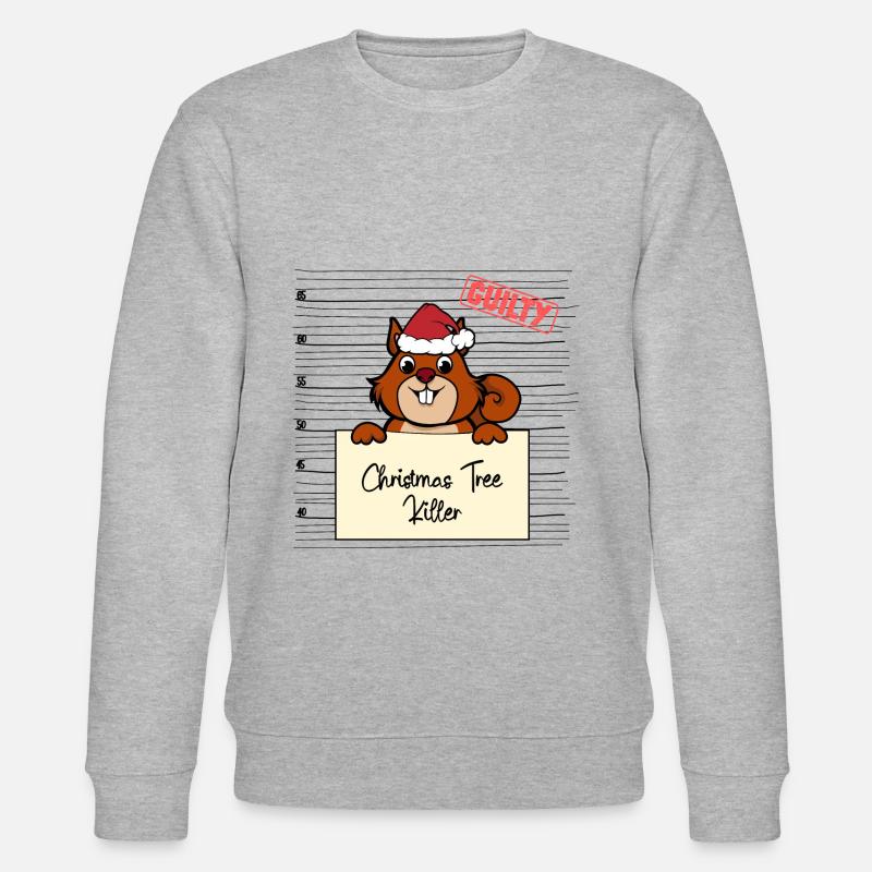 Weihnachtsbaum Umschubser Eichhörnchen - Stanley/Stella Unisex Bio-Sweatshirt CHANGER  - Grau meliert