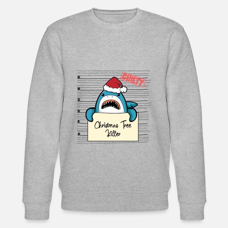 Weihnachtsbaum Umschubser Hai - Stanley/Stella Unisex Bio-Sweatshirt CHANGER  - Grau meliert