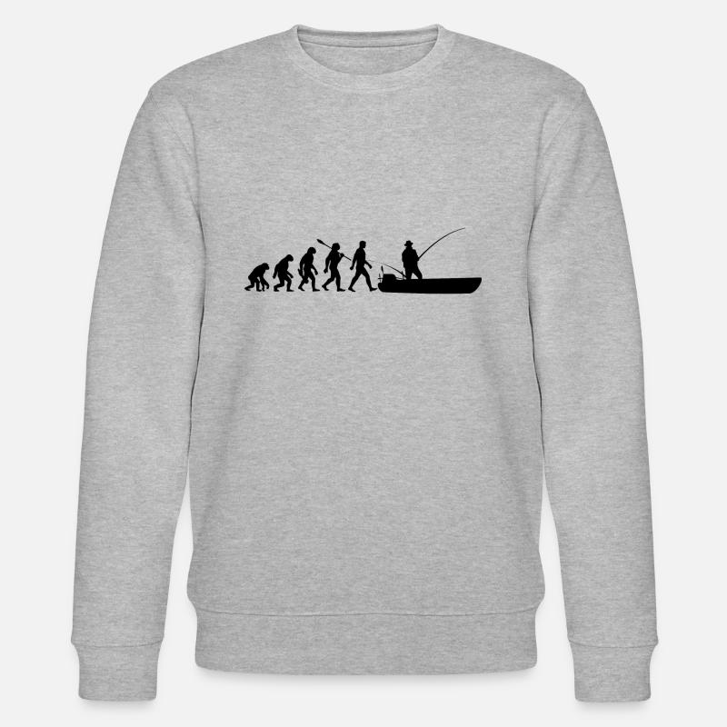 Evolution - Pêcheurs - Poissons - Pêche - Sweat bio CHANGER Stanley/Stella Unisexe - gris chiné