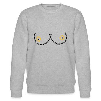 Pixel Brüste - Stanley/Stella Unisex Bio-Sweatshirt CHANGER  - Grau meliert - Vorne - Nik (191cm) & Marisol (170cm)