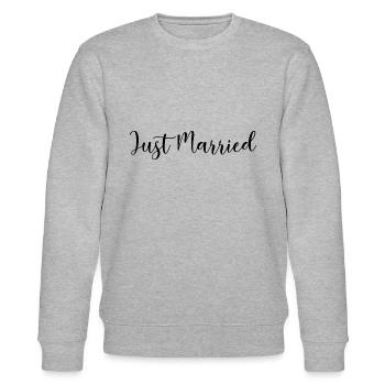 LIEBE. PAAR. ICH HABE GERADE GEHEIRATET. Junggesellinnenabschied. VALENTINSTAG. - Stanley/Stella Unisex Bio-Sweatshirt CHANGER  - Grau meliert - Vorne - Nik (191cm) & Marisol (170cm)