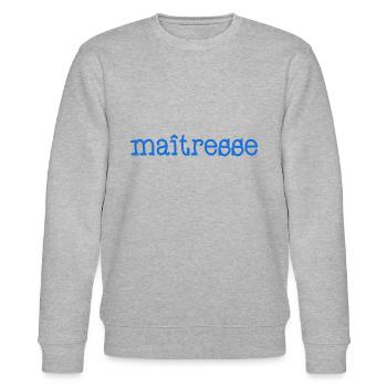 MAÎTRESSE. MERCI. MERCI MAÎTRESSE - Sweat bio CHANGER Stanley/Stella Unisexe - gris chiné - Devant - Nik (191cm) & Marisol (170cm)