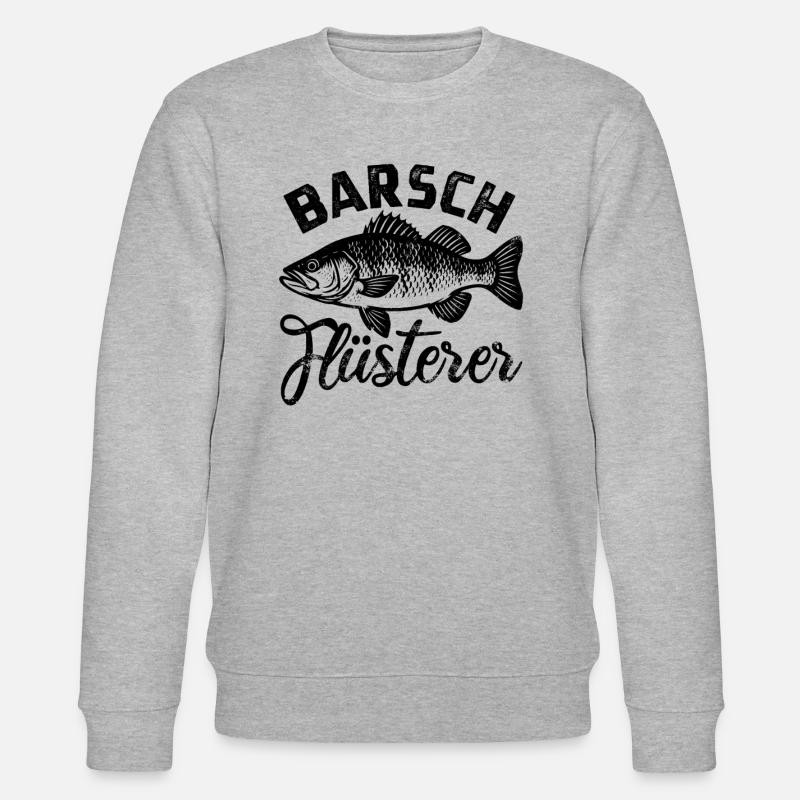 Barsch Flüsterer - Fisch - Angler Geschenk - Stanley/Stella Unisex Bio-Sweatshirt CHANGER  - Grau meliert