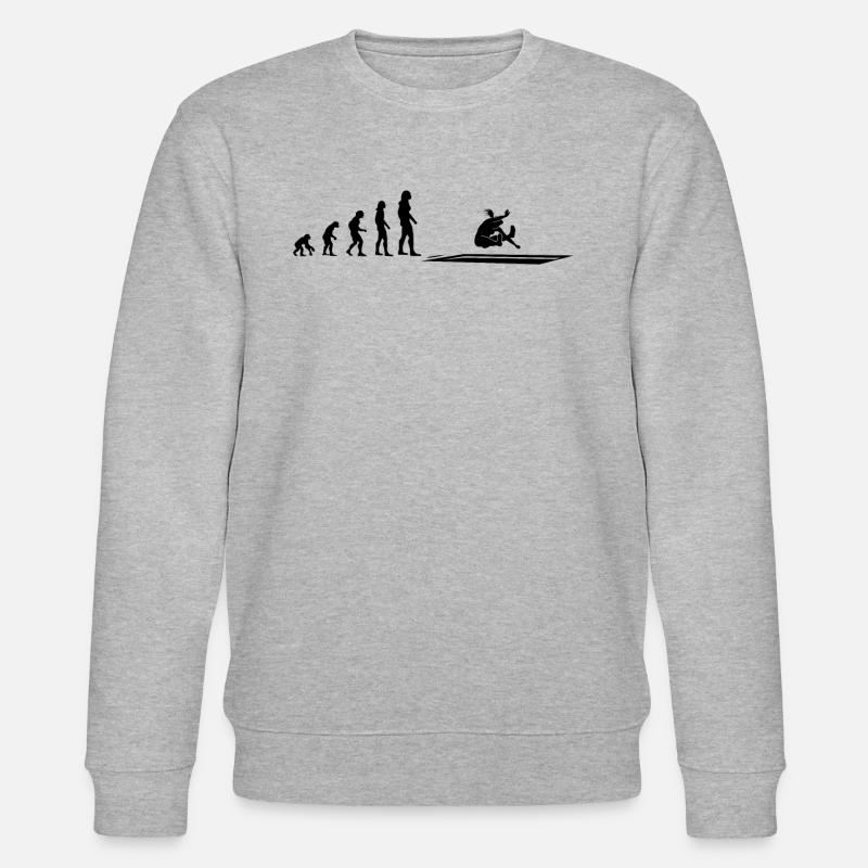 Long Jump Evolution Athlete Gift - Stanley/Stella CHANGER Unisex Organic Sweatshirt - heather grey